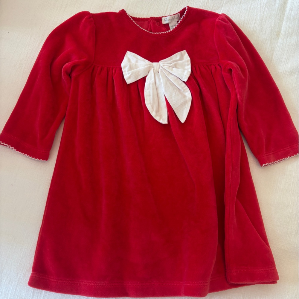 Kissy Kissy Red Velvet Dress Skirt with White Bow